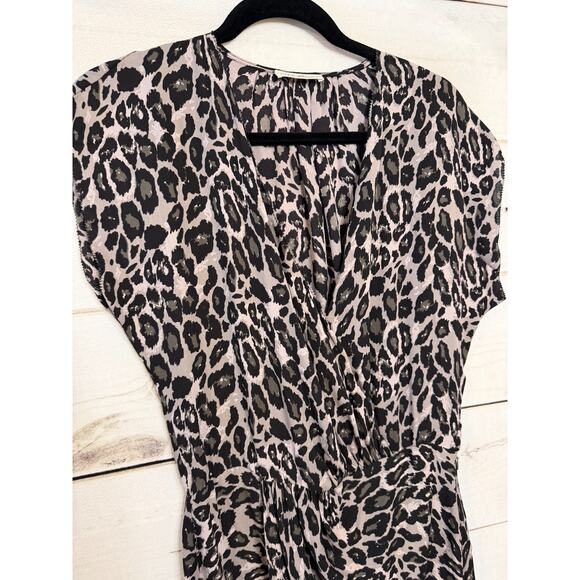 Ulla Johnson Size 6 Dress Black Grey Animal Print Chic 100% Silk - Picture 6 of 6